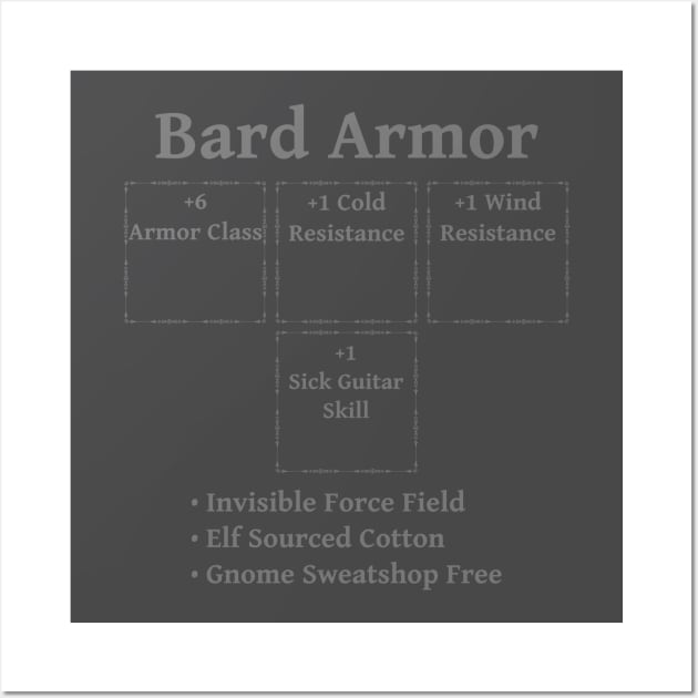 Bard Armor: Role Playing DND 5e Pathfinder RPG Tabletop RNG Wall Art by rayrayray90